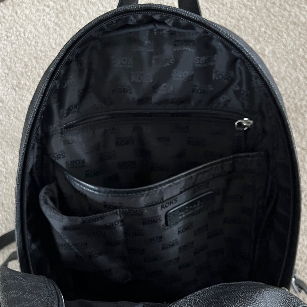Michael Kors Black Men's Logo Backpack with Silver Hardware - Picture 6 of 8
